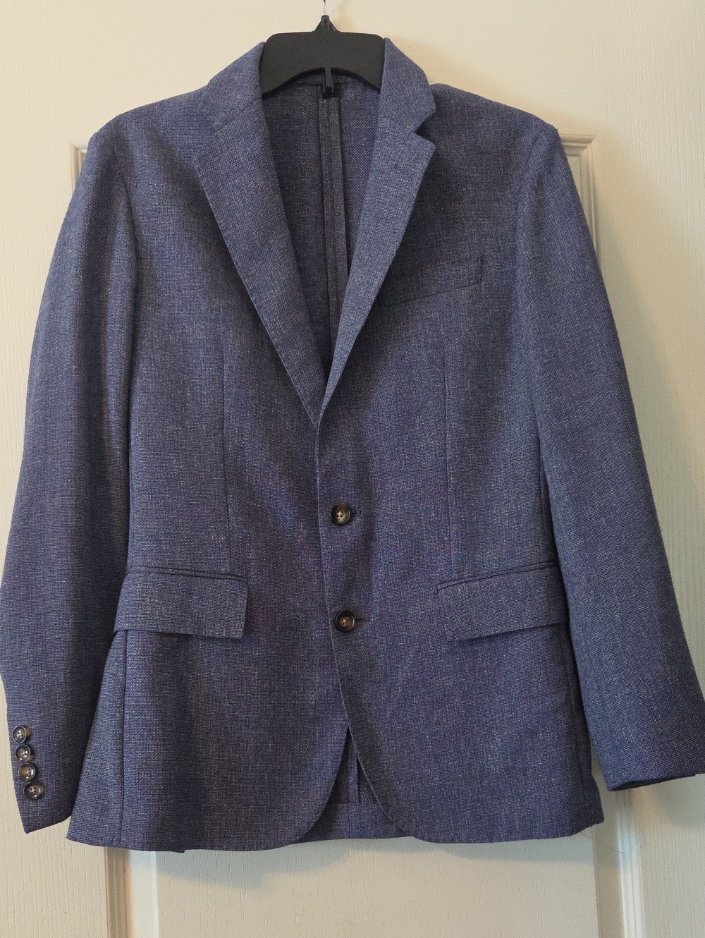 J. Crew Blue Two-Button Textured Sport Coat